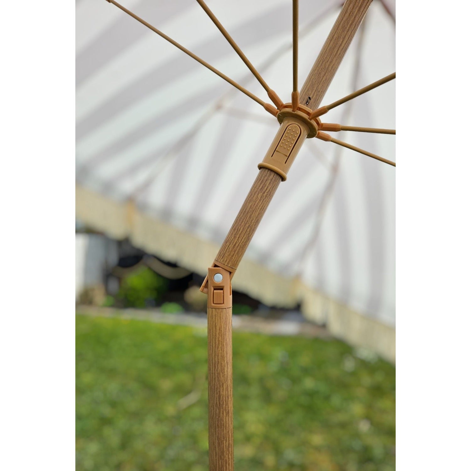 Parasol beach umbrella umbrella striped with fringes maritime UV protection Ø 180cm