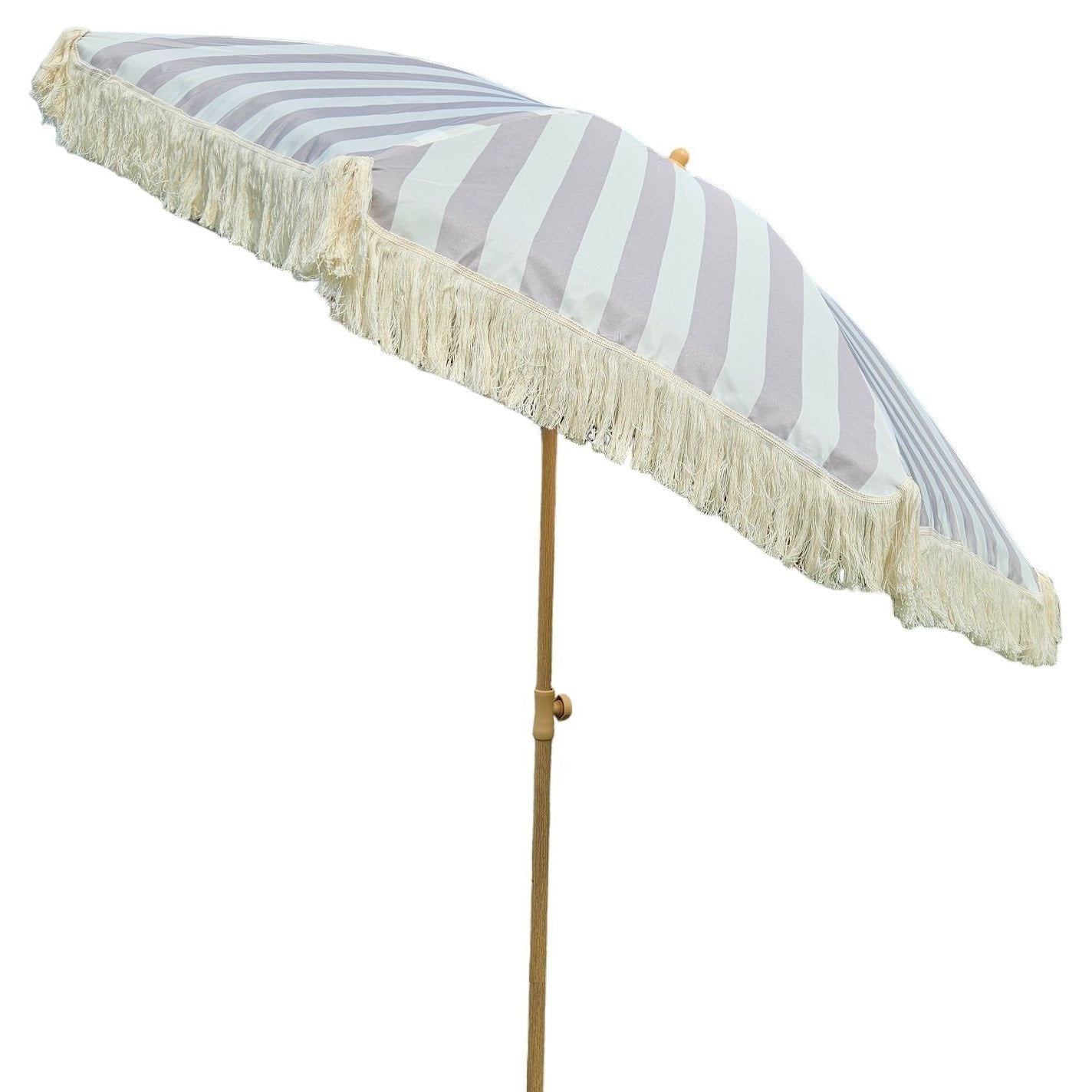 Parasol beach umbrella umbrella striped with fringes maritime UV protection Ø 180cm