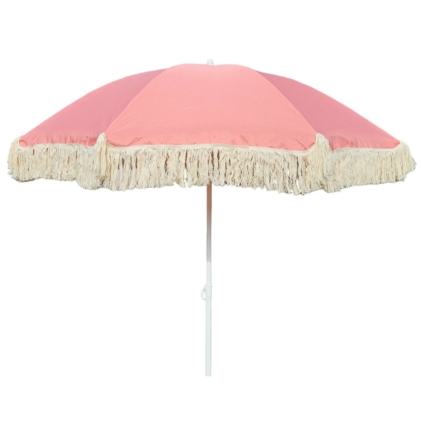 Parasol beach umbrella UV protection with fringes bag foldable Ø 150 cm