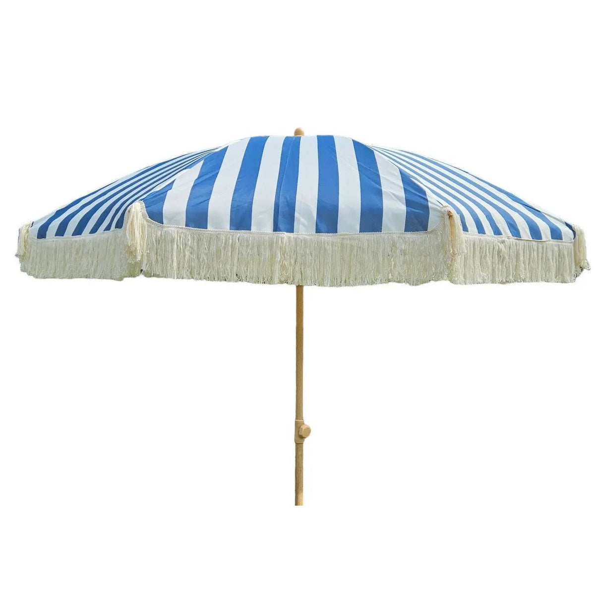 Sonnenschirm Strandschirm Schirm gesteift mit Fransen maritim UV Schutz Ø 180 cm Meinposten