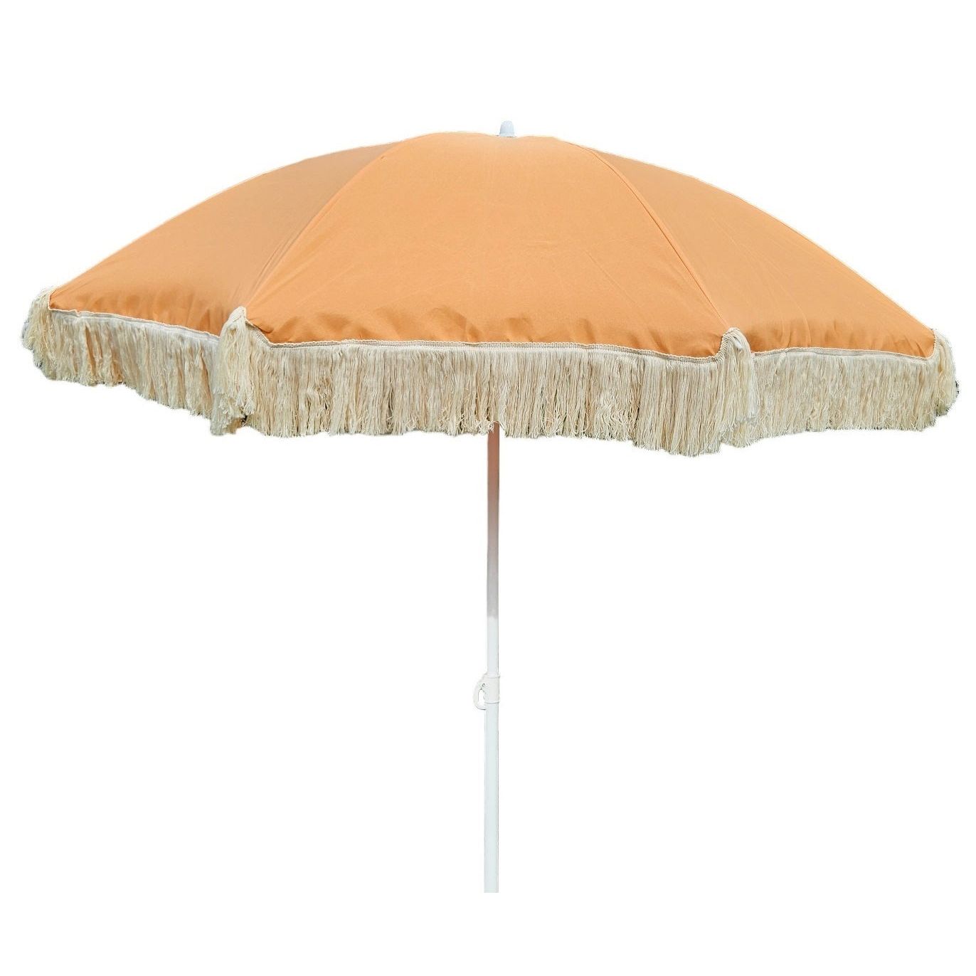 Parasol beach umbrella UV protection with fringes bag foldable Ø 150 cm