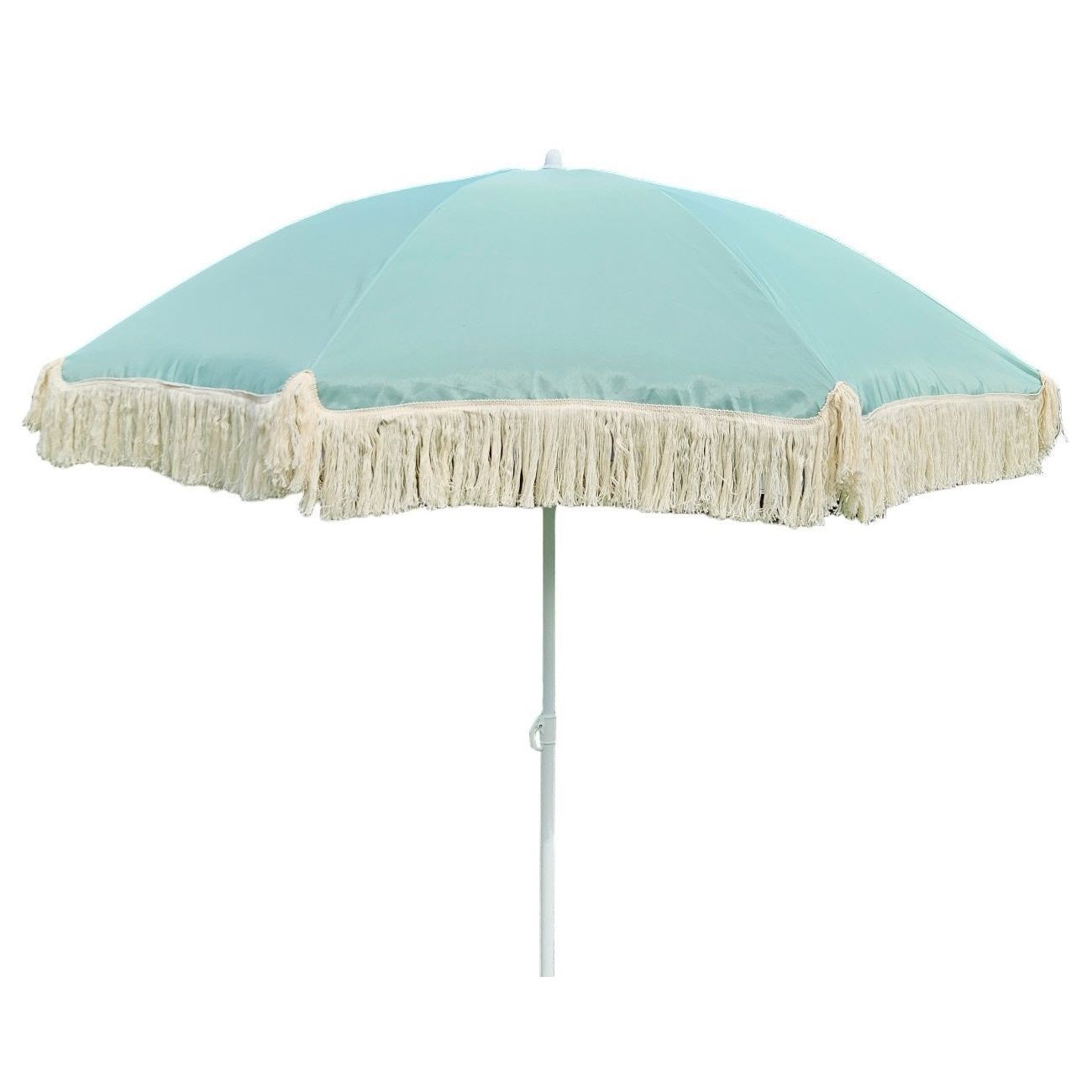 Parasol beach umbrella UV protection with fringes bag foldable Ø 150 cm