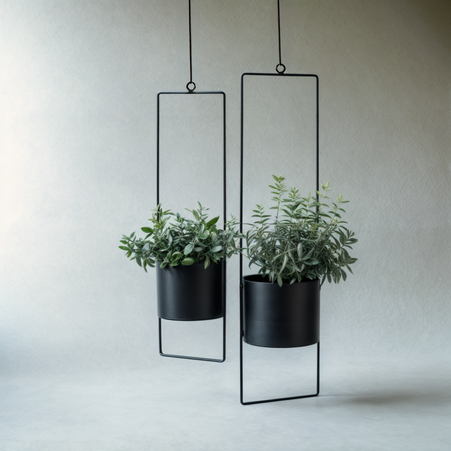 Hanging pot flowerpot metal black indoor outdoor balcony window hanging basket set of 2