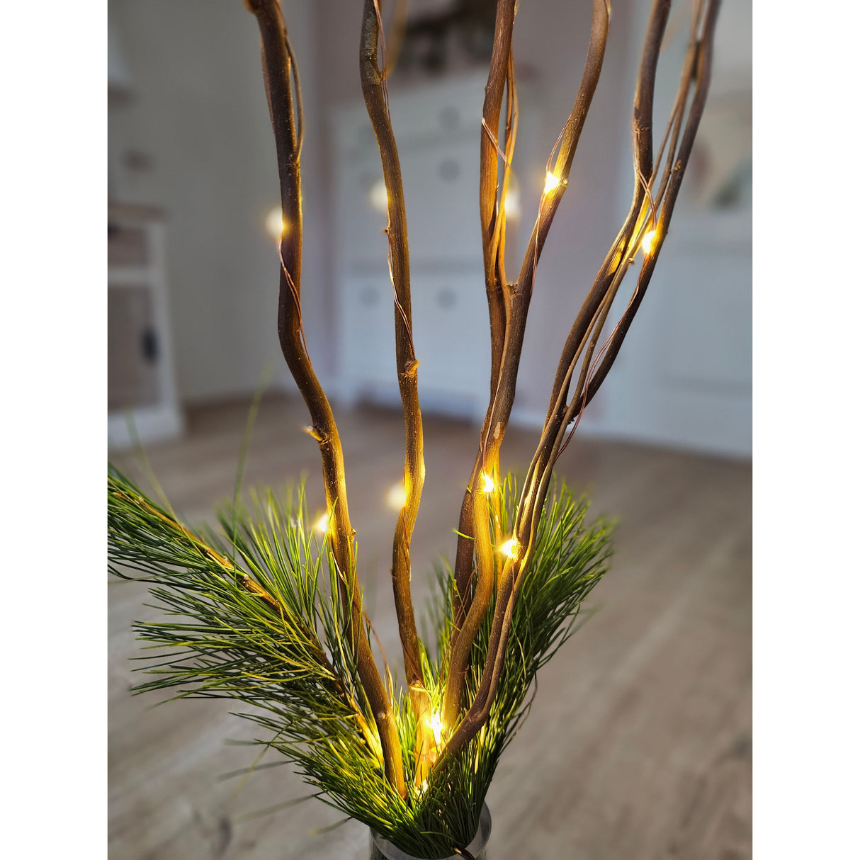 Light branches LED warm white willow light chain light branch timer height 100 cm