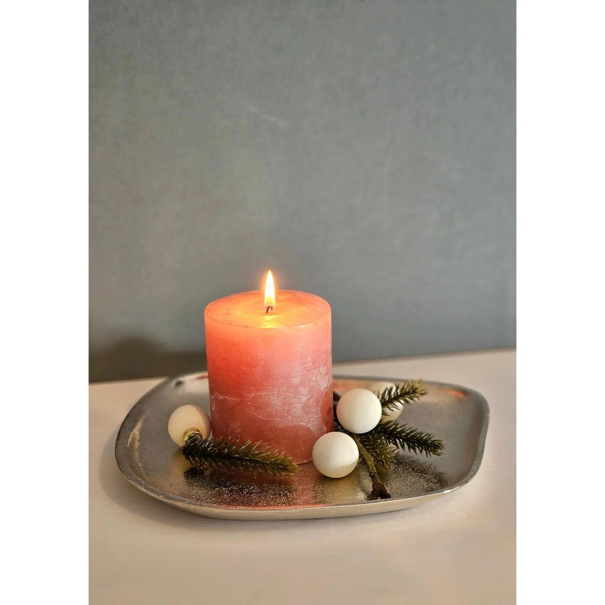 Decorative plate metal silver decorative bowl metal plate decorative bowl plate 20 x 18 cm