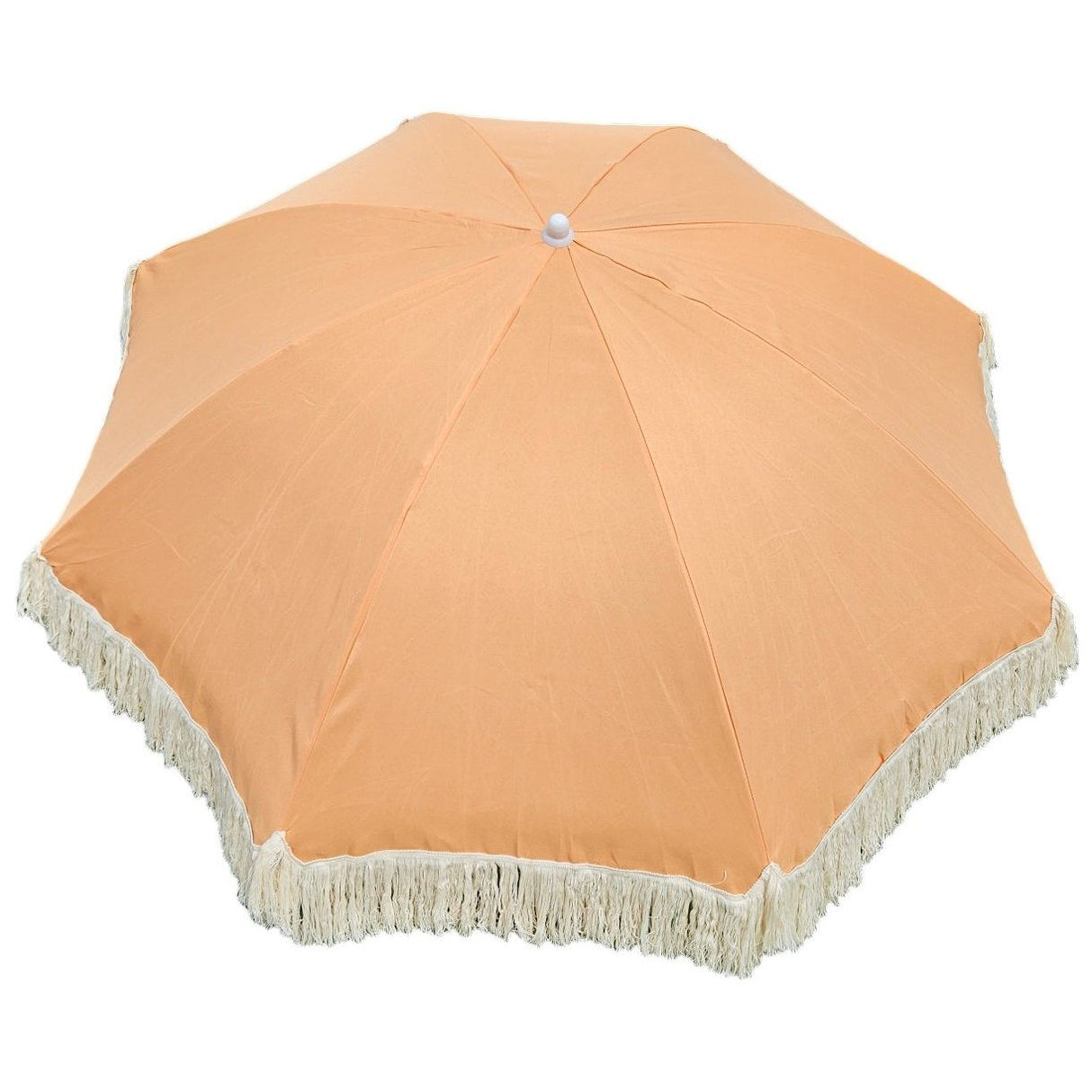 Parasol beach umbrella UV protection with fringes bag foldable Ø 150 cm