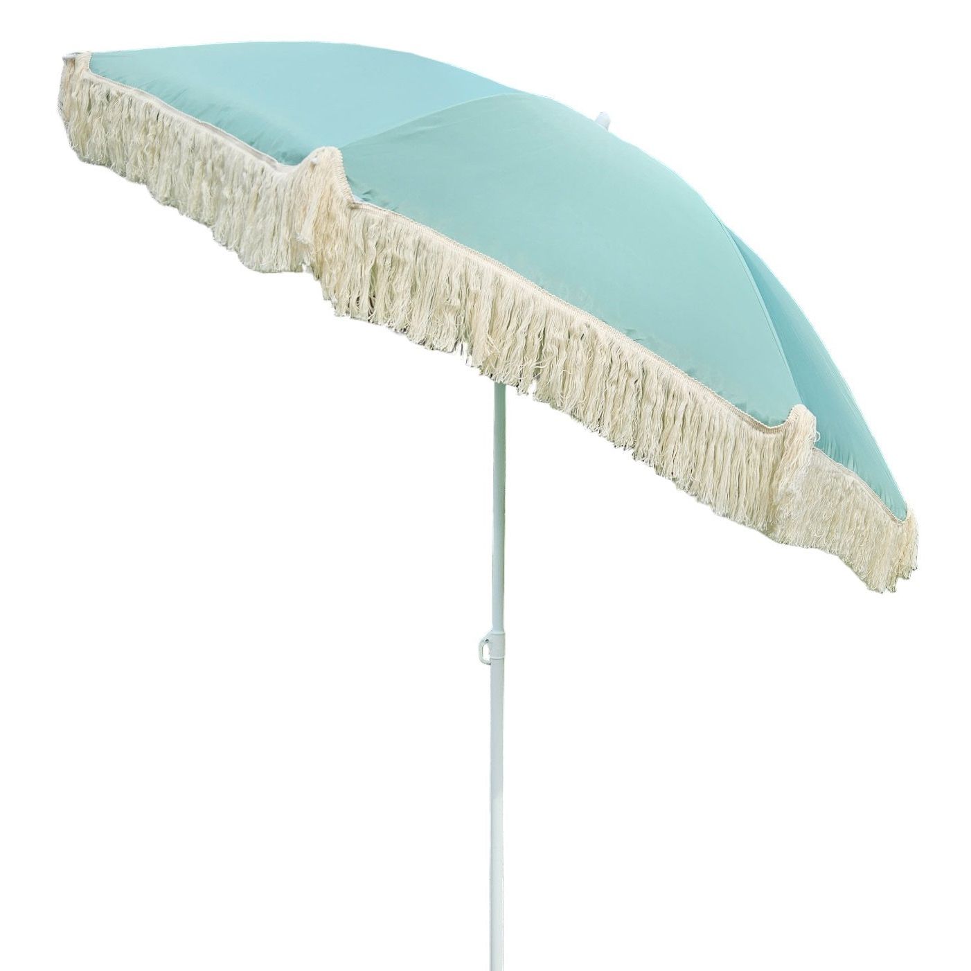 Parasol beach umbrella UV protection with fringes bag foldable Ø 150 cm