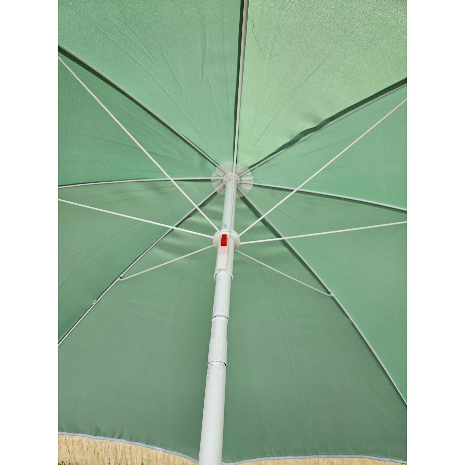 Parasol beach umbrella UV protection with fringes bag foldable Ø 150 cm