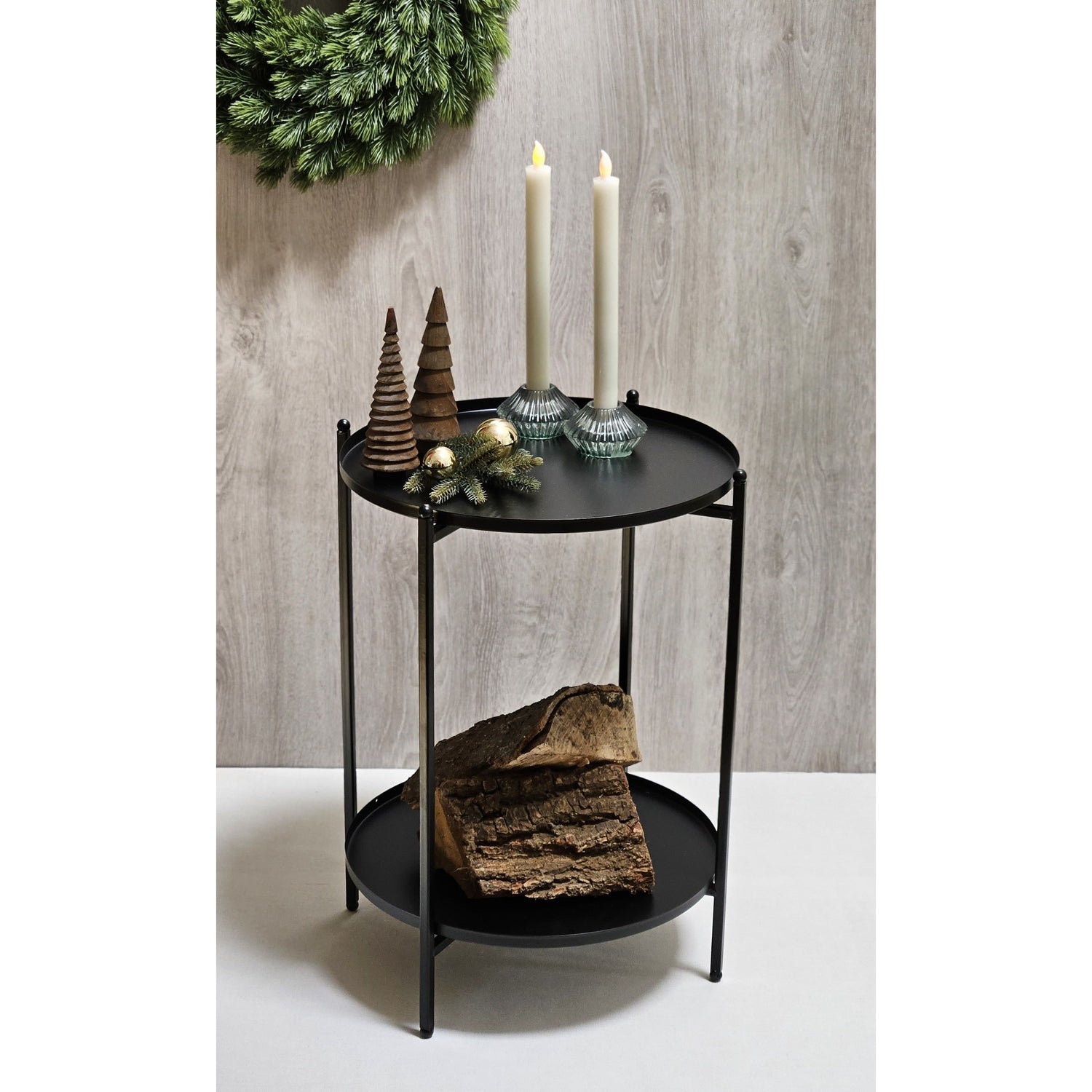 Side table coffee table decorative table telephone table bedside table black metal round