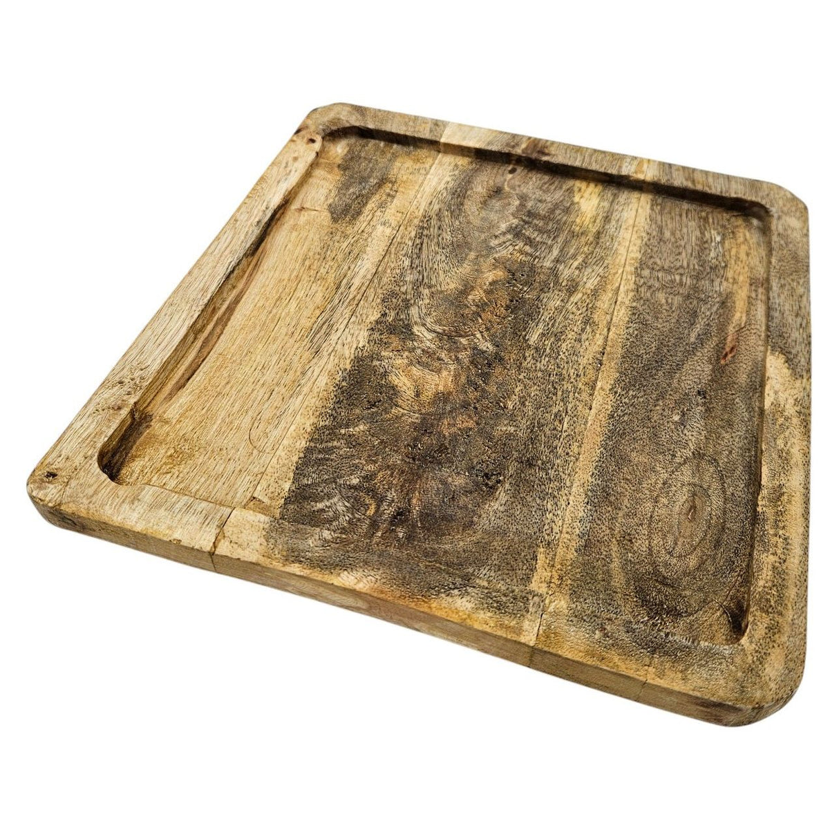 Tray mango wood wooden tray mango wood plate decoration brown light brown 24x24 cm