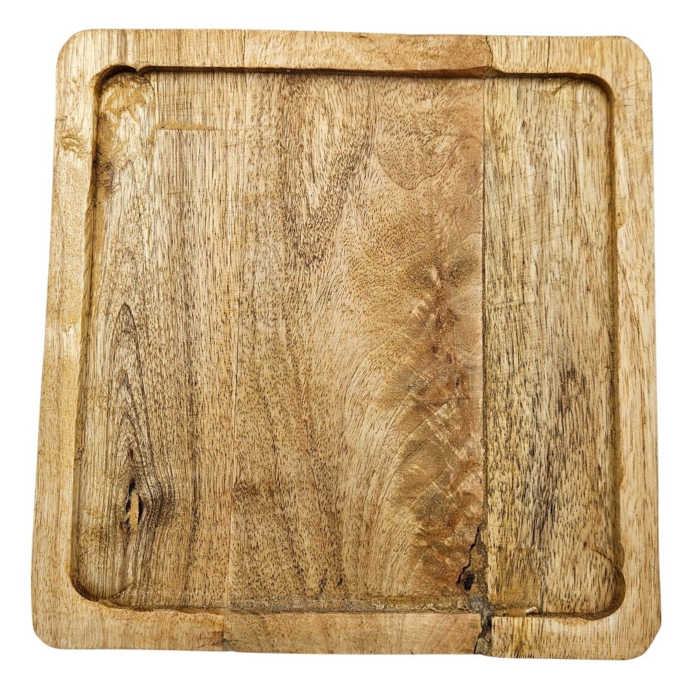 Tray mango wood wooden tray mango wood plate decoration brown light brown 24x24 cm