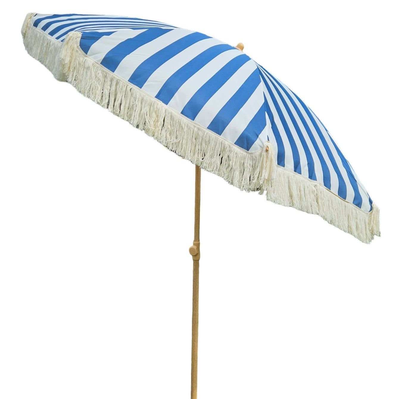 Parasol beach umbrella umbrella striped with fringes maritime UV protection Ø 180cm