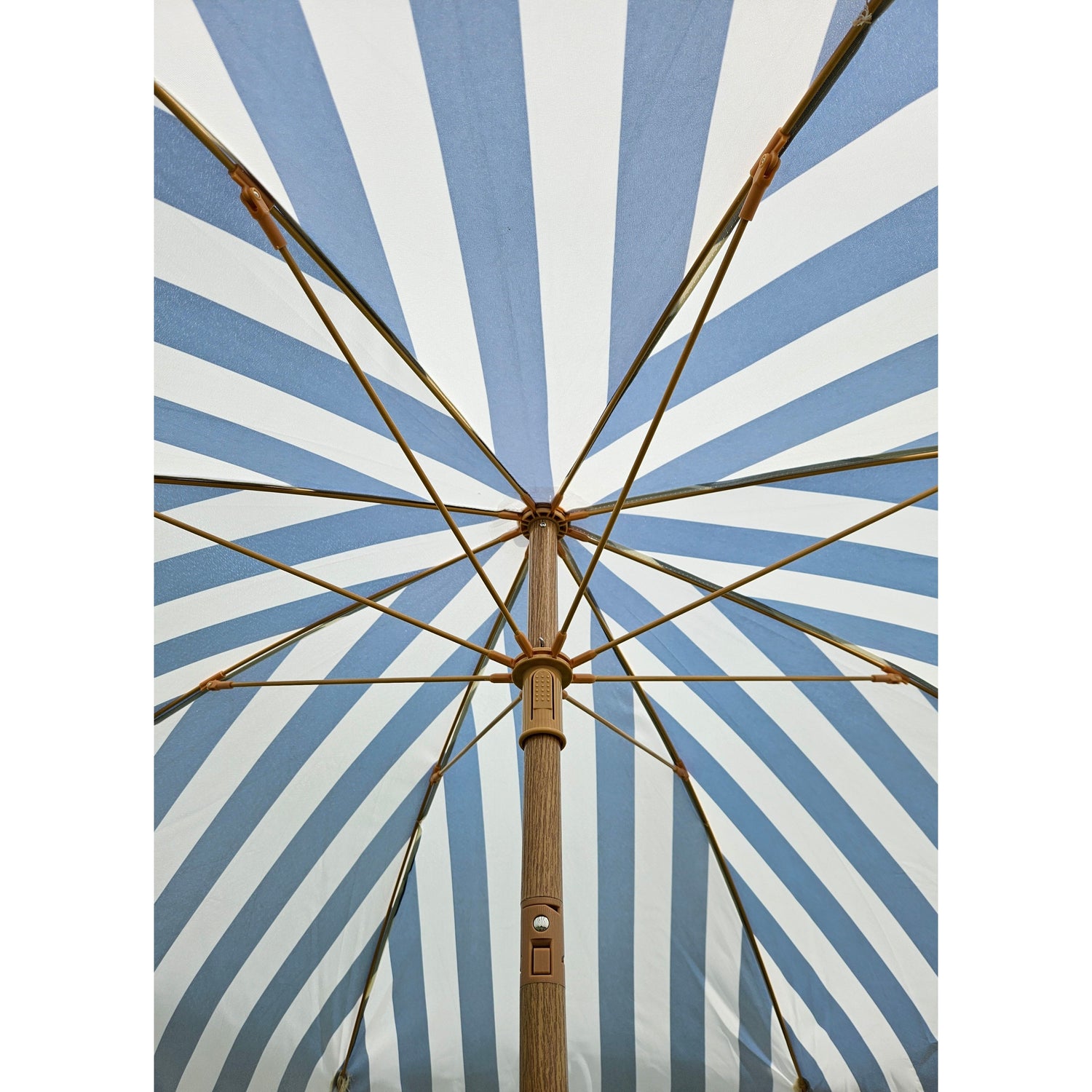 Parasol beach umbrella umbrella striped with fringes maritime UV protection Ø 180cm