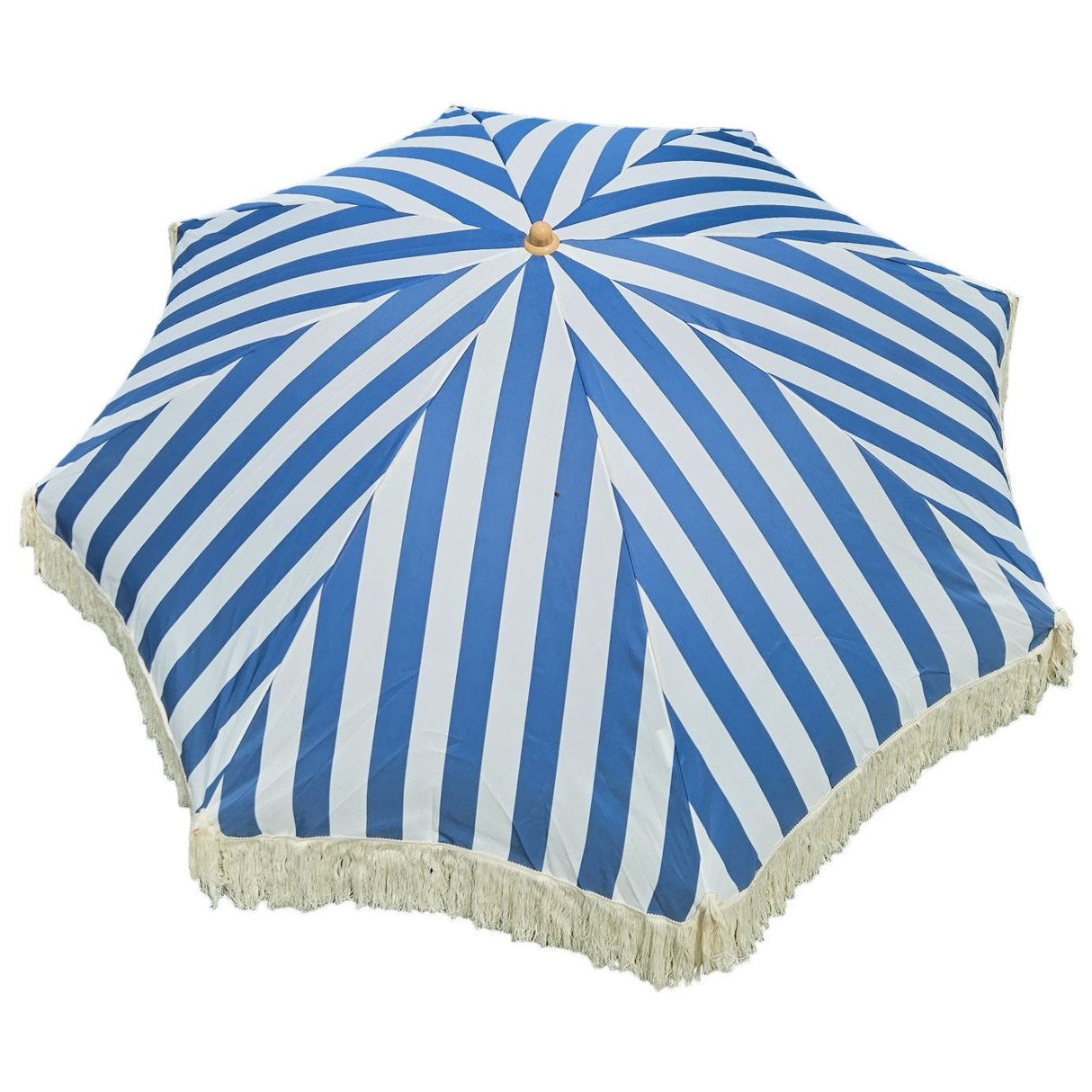 Parasol beach umbrella umbrella striped with fringes maritime UV protection Ø 180cm
