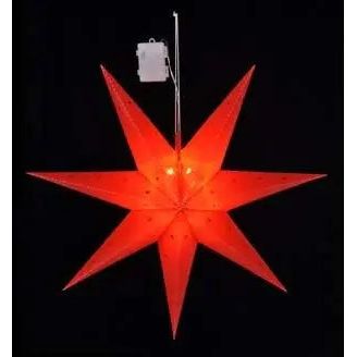 Christmas star 12 LED 60cm red battery operated indoor outdoor T