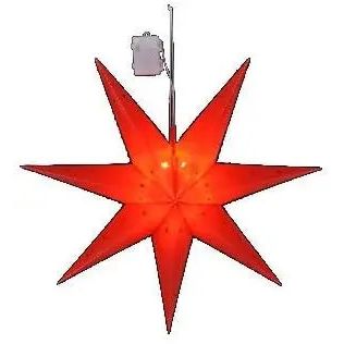 Christmas star 12 LED 60cm red battery operated indoor outdoor T