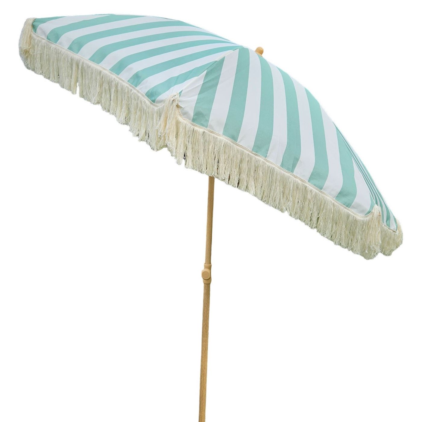 Parasol beach umbrella umbrella striped with fringes maritime UV protection Ø 180cm