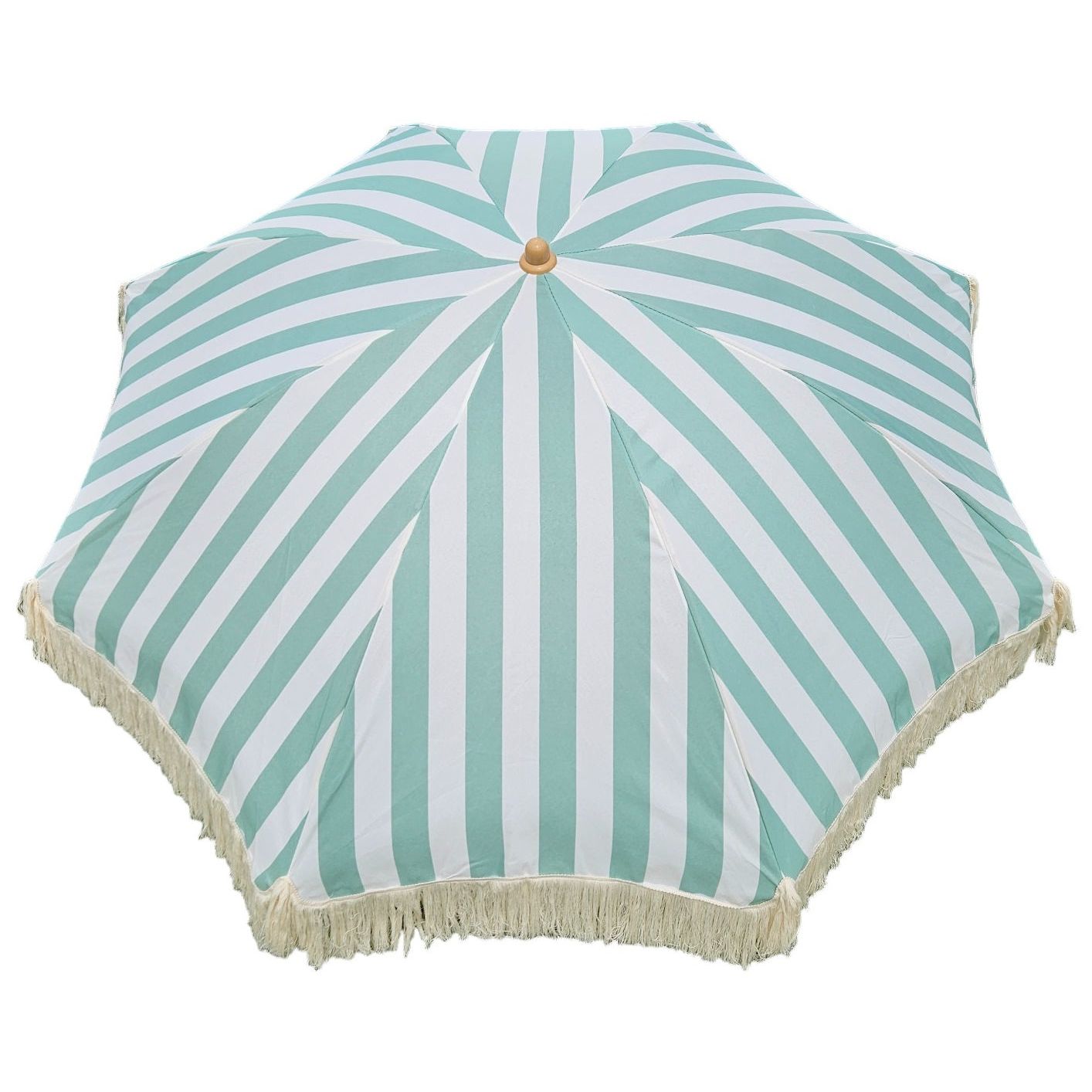 Parasol beach umbrella umbrella striped with fringes maritime UV protection Ø 180cm