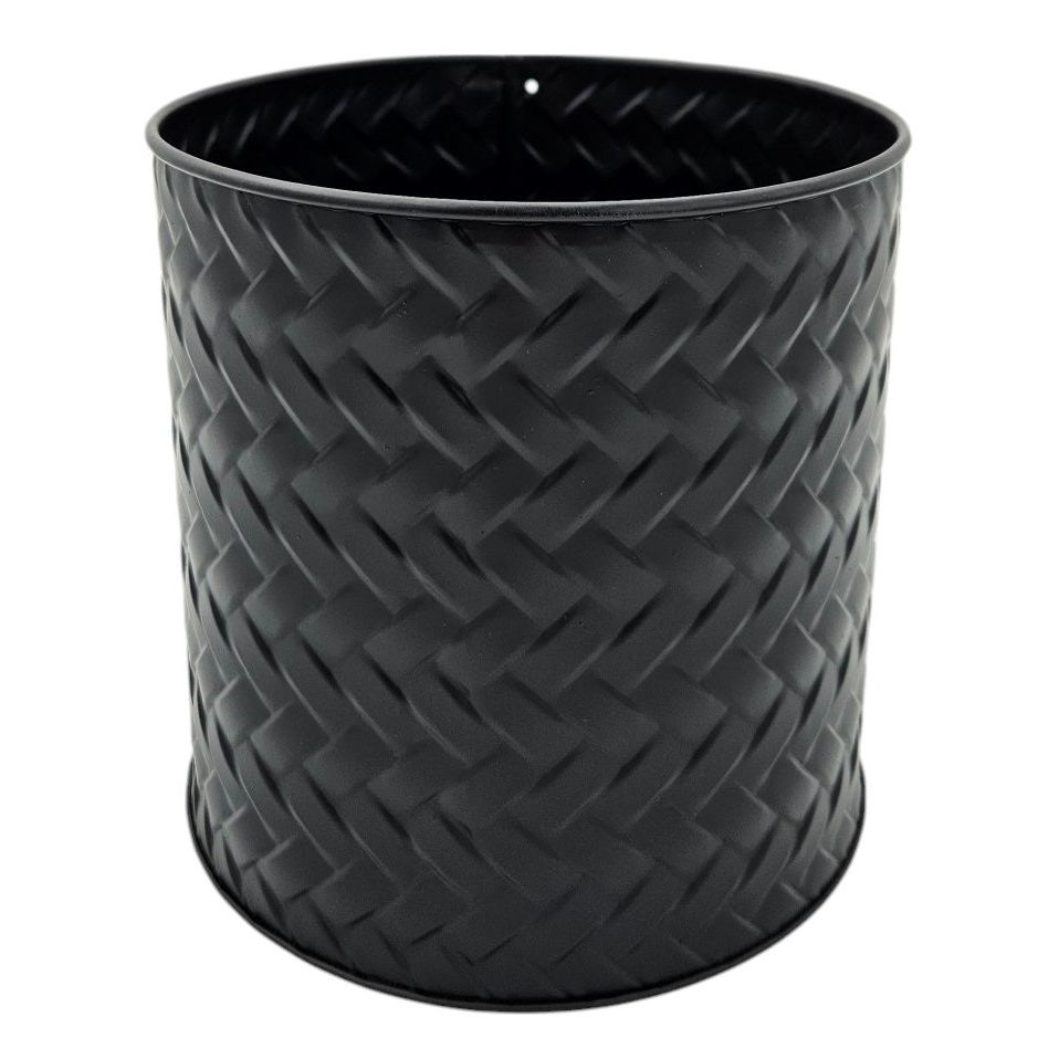 Flowerpot planter pot pot set of 3 black round metal matt