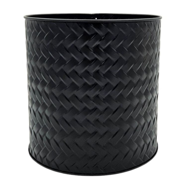 Flowerpot planter pot pot set of 3 black round metal matt