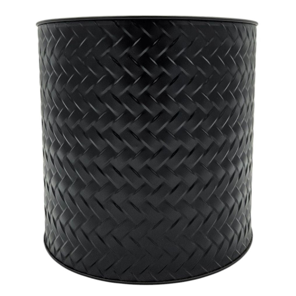 Flowerpot planter pot pot set of 3 black round metal matt