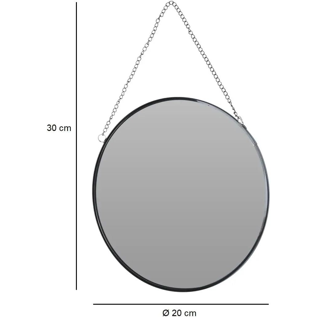 Small mirror round wall mirror decoration metal glass decorative mirror black Ø 20 cm