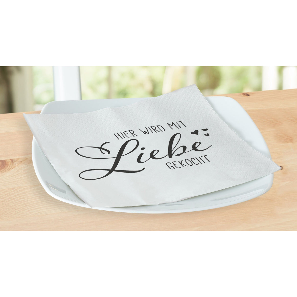 Napkins Here we cook with love 80 pieces party celebration table decoration 33x33 cm