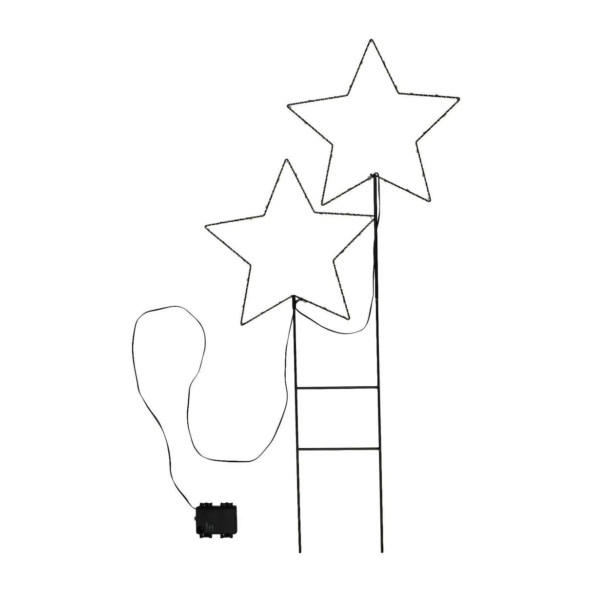 Garden stake star LED Christmas lighting battery timer warm white 50x98 cm