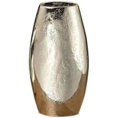 Decorative vase vase silver metal oval decorative metal vase table decoration aluminum m