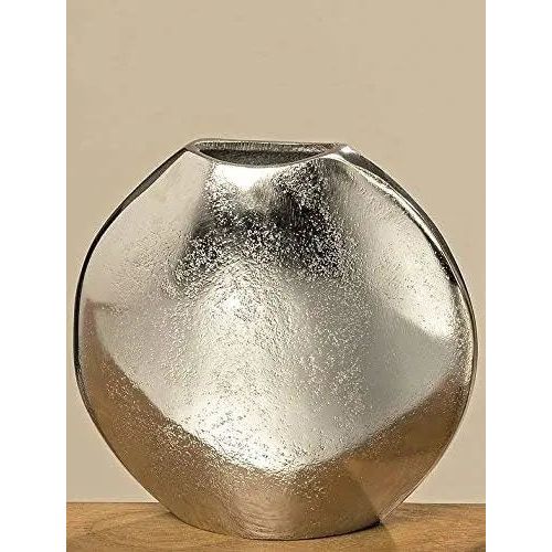 Decorative vase vase silver metal round decorative metal vase table decoration aluminum solid