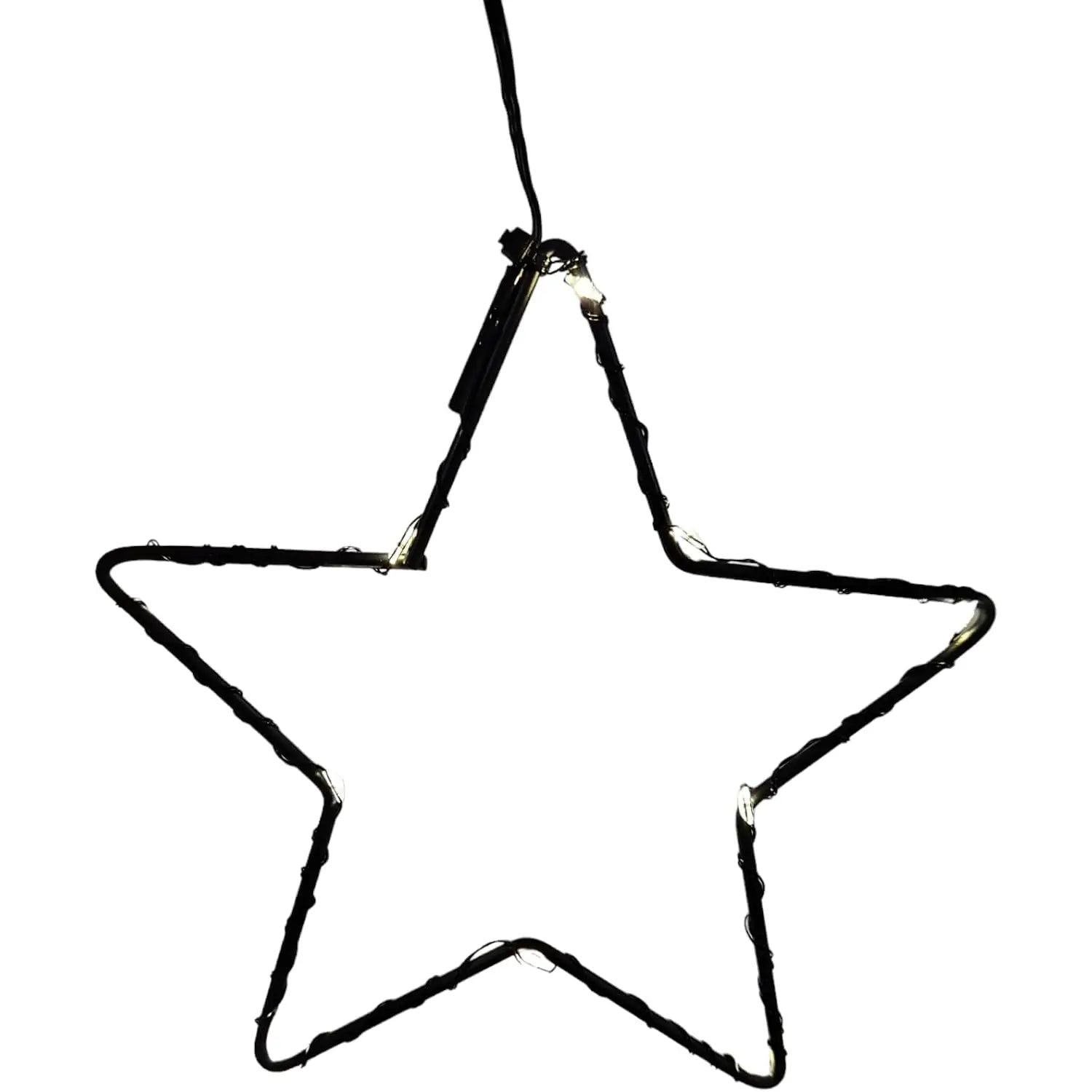 Star curtain light chain LED timer battery 80x85 cm