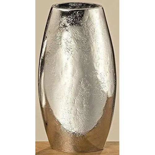 Decorative vase vase silver metal oval decorative metal vase table decoration aluminum m