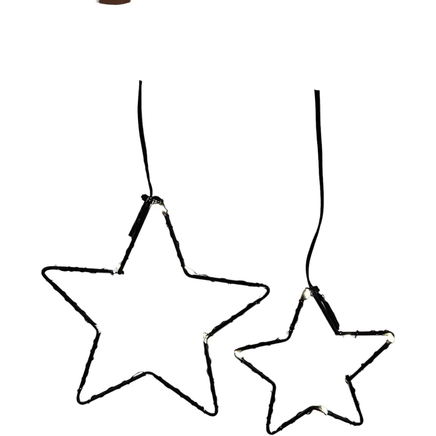 Star curtain light chain LED timer battery 80x85 cm