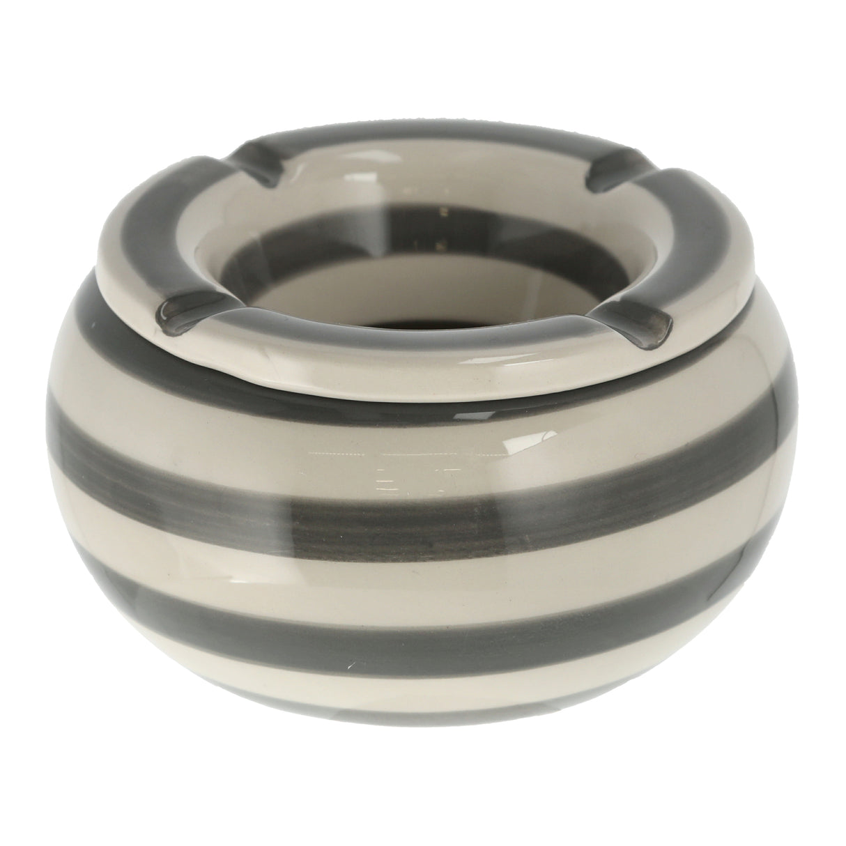Storm ashtray Mykonos M / XXL 23 cm Maritime grey white ashtray striped