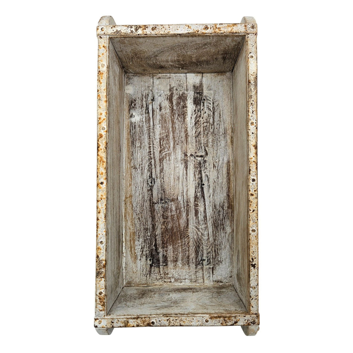 Wooden box white brick shape brick shape box recycled wood box 30 cm