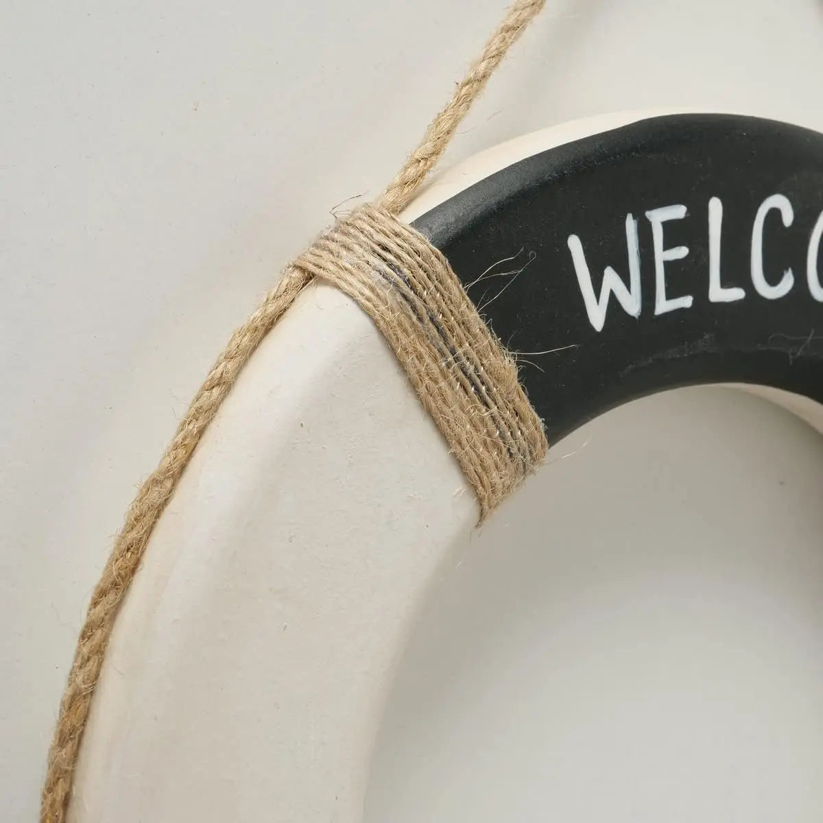Wall picture lifebuoy maritime black 20 cm wood wall decoration jute decoration Küs