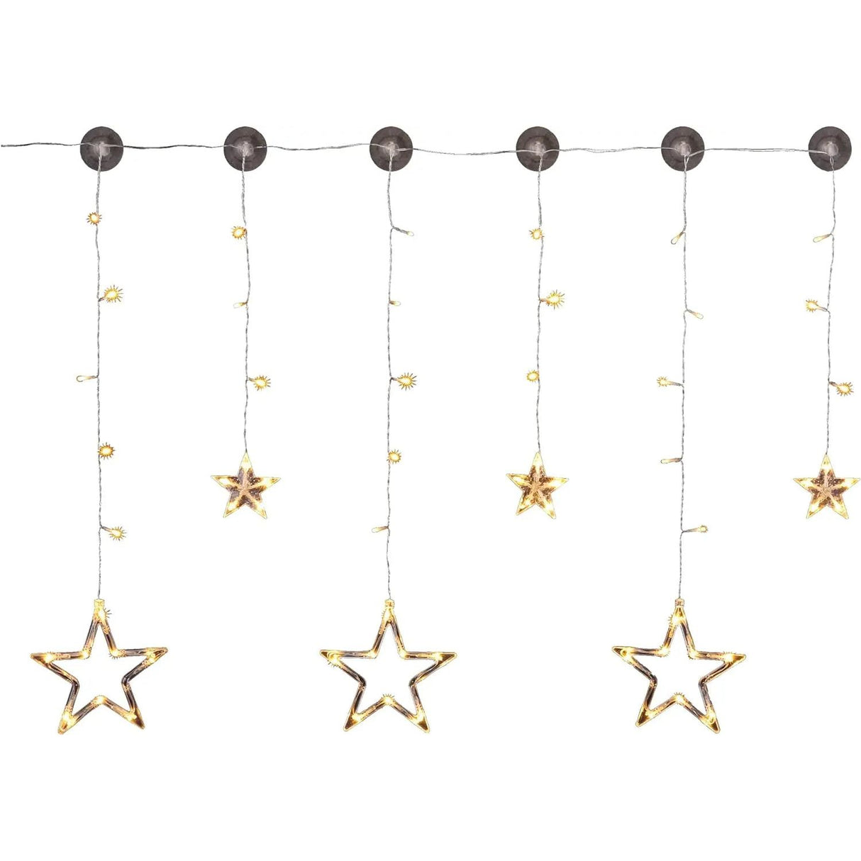 Fairy lights star curtain LED warm white light curtain 100x80cm battery timer