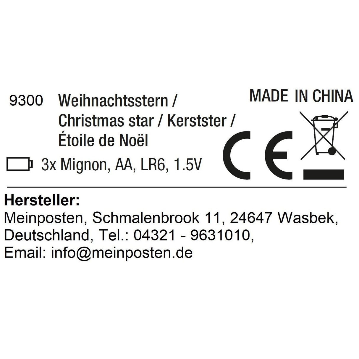 Star Christmas star LED Ø 35 cm in&outdoor timer white lighting battery