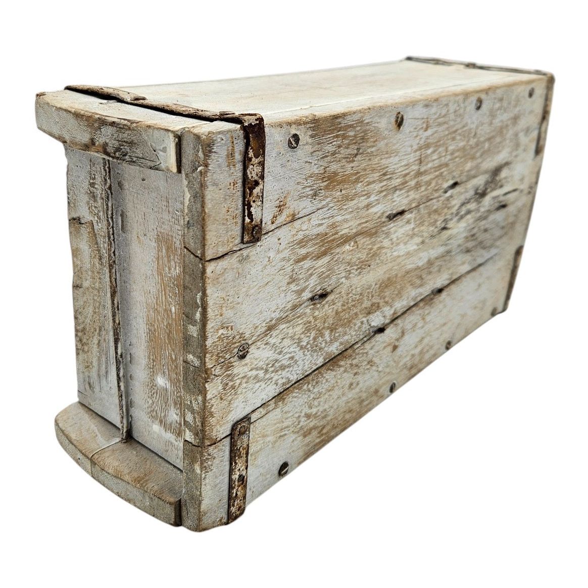 Wooden box white brick shape brick shape box recycled wood box 30 cm