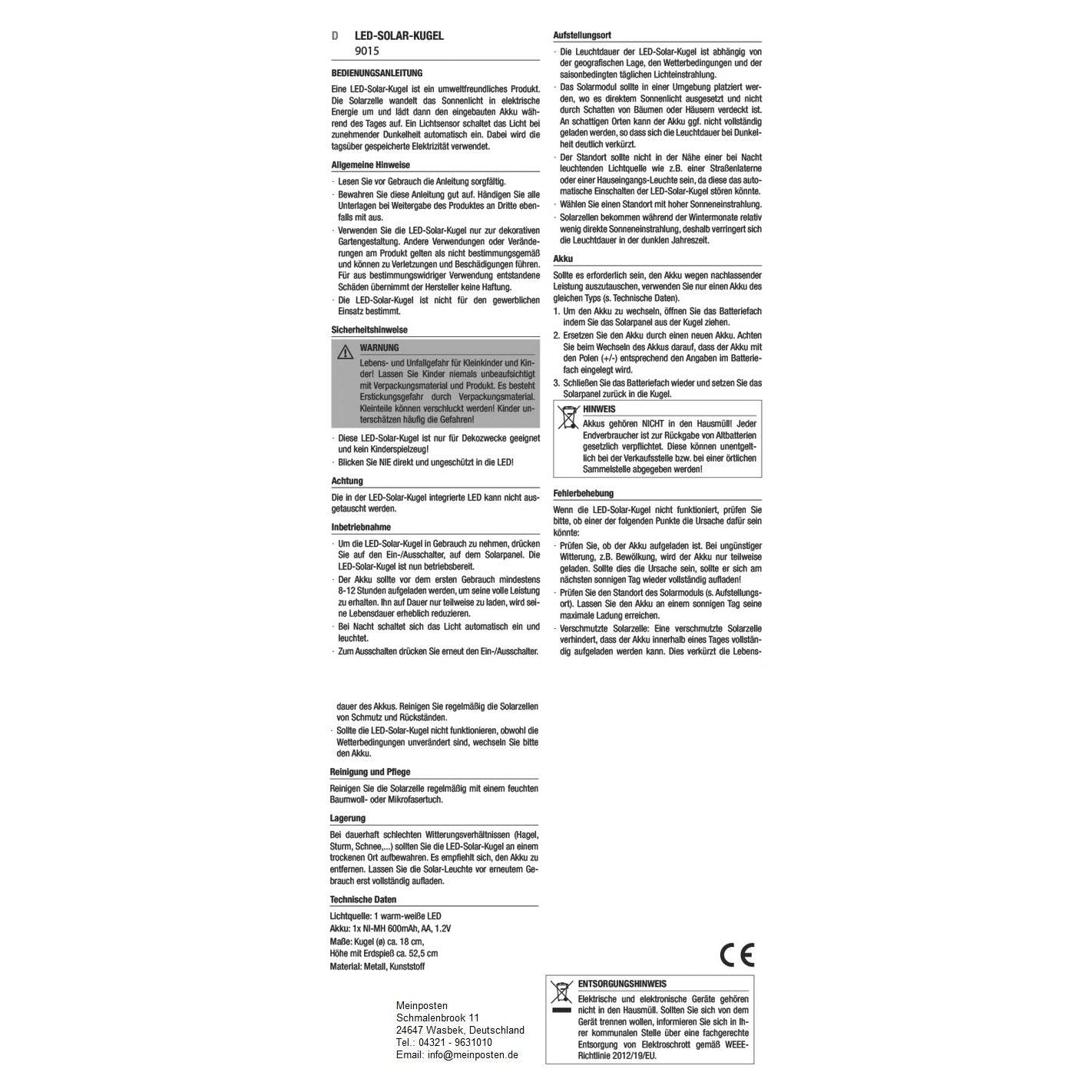 Solar light garden stake rust 53 cm LED lamp solar ball