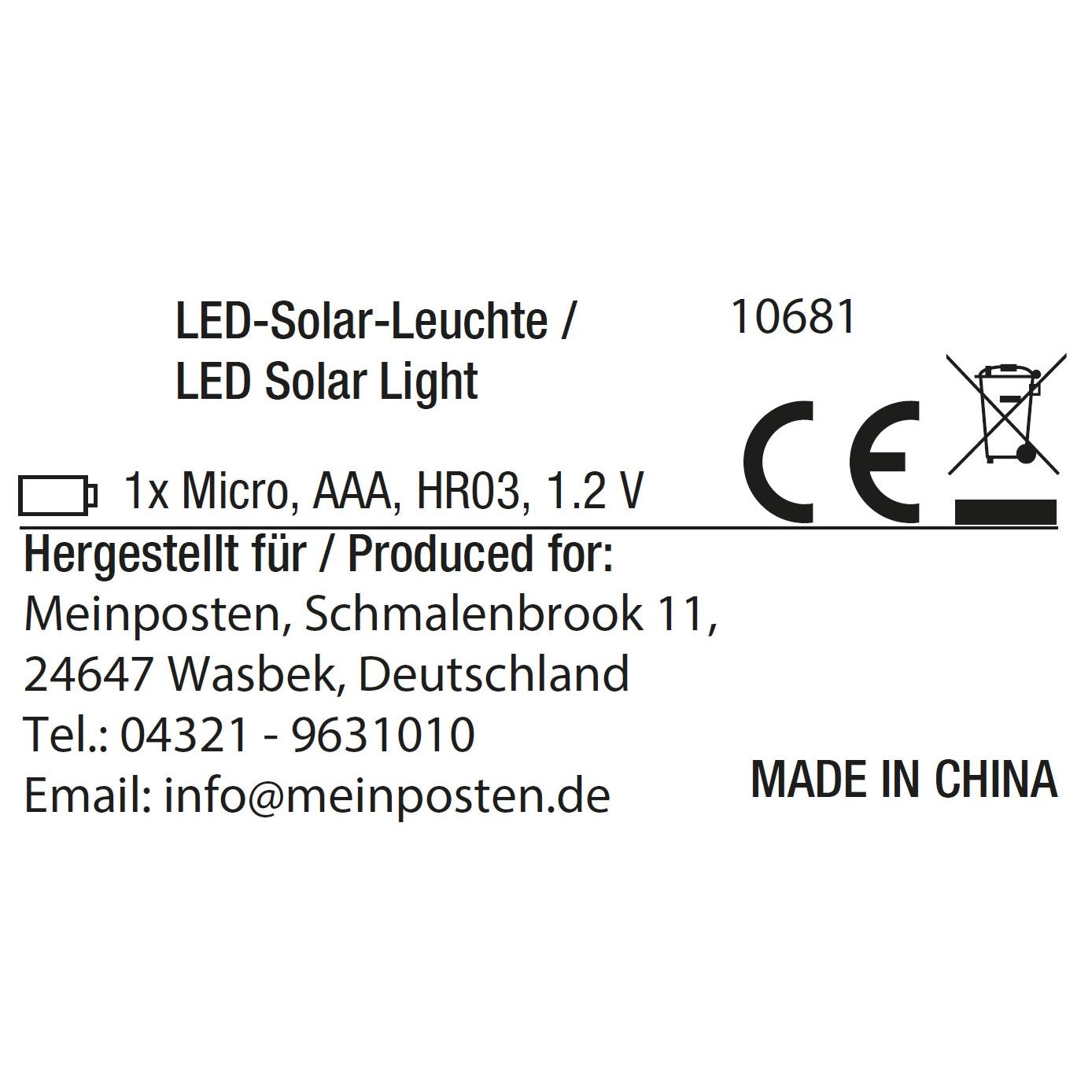 Solar light MALI solar lamp warm white garden balcony lantern