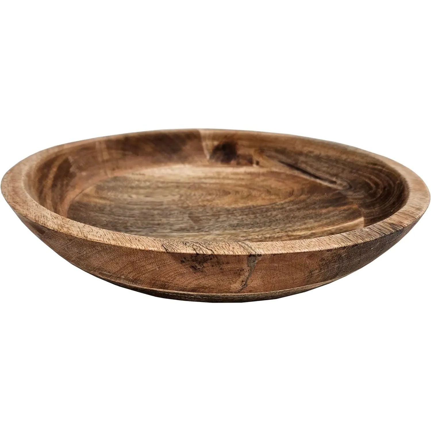 Wooden bowl mango wood decorative bowl round bowl for food natural brown Ø 30 cm