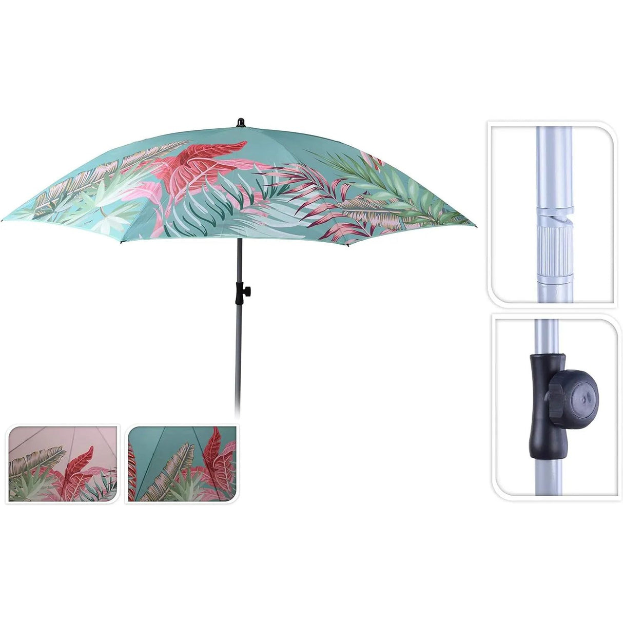 Parasol beach umbrella UV protection 40+ umbrella balcony umbrella Ø 175 cm pink