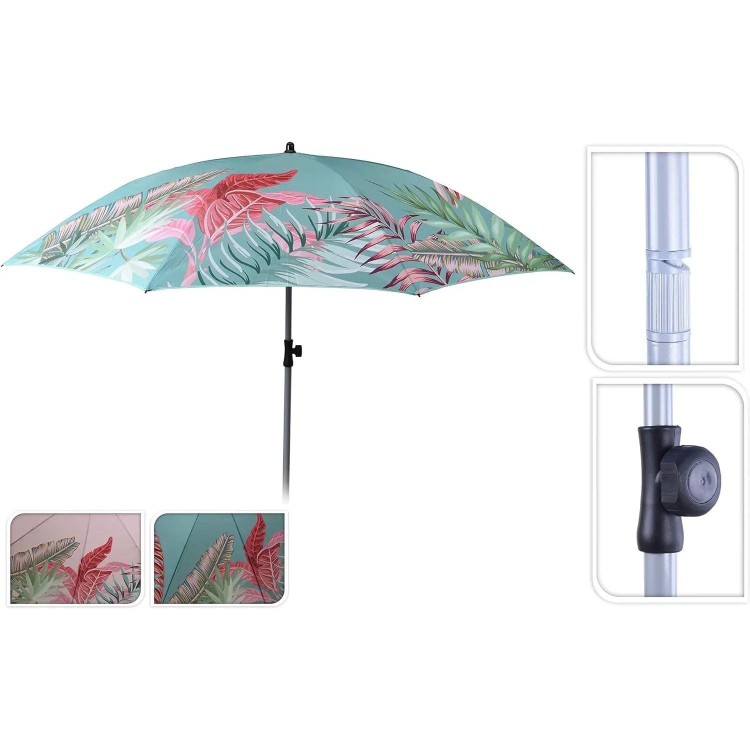 Parasol beach umbrella UV protection 40+ umbrella balcony umbrella Ø 175 cm pink