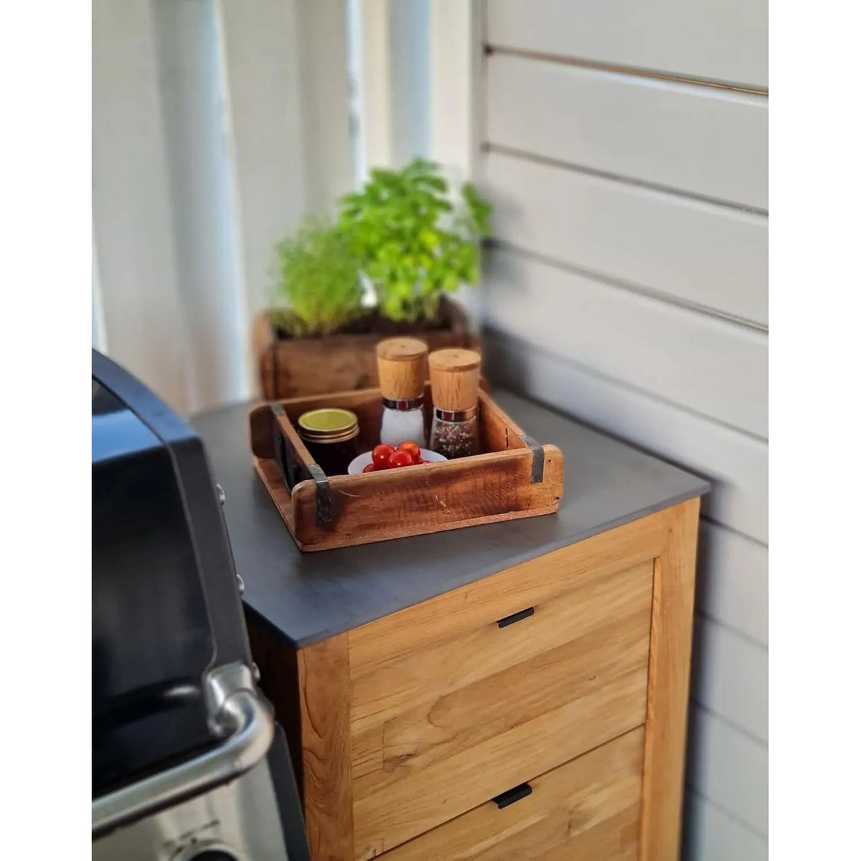 Tray brick-shaped box wooden box recycled wood country house box 31x25 cm