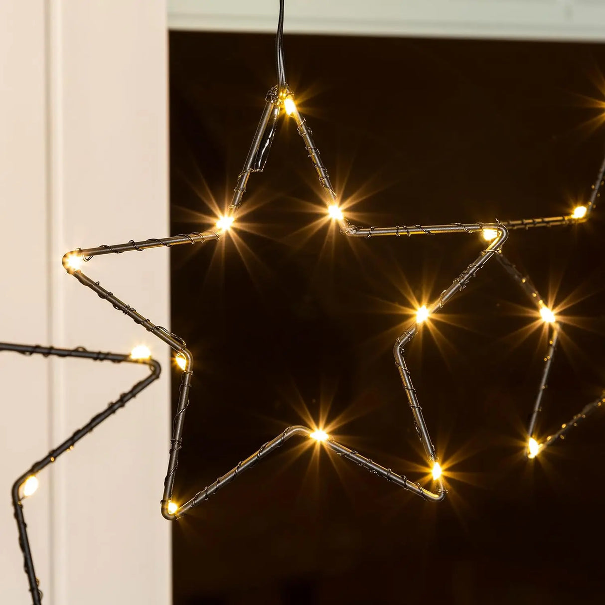 Star curtain light chain LED timer battery 80x85 cm