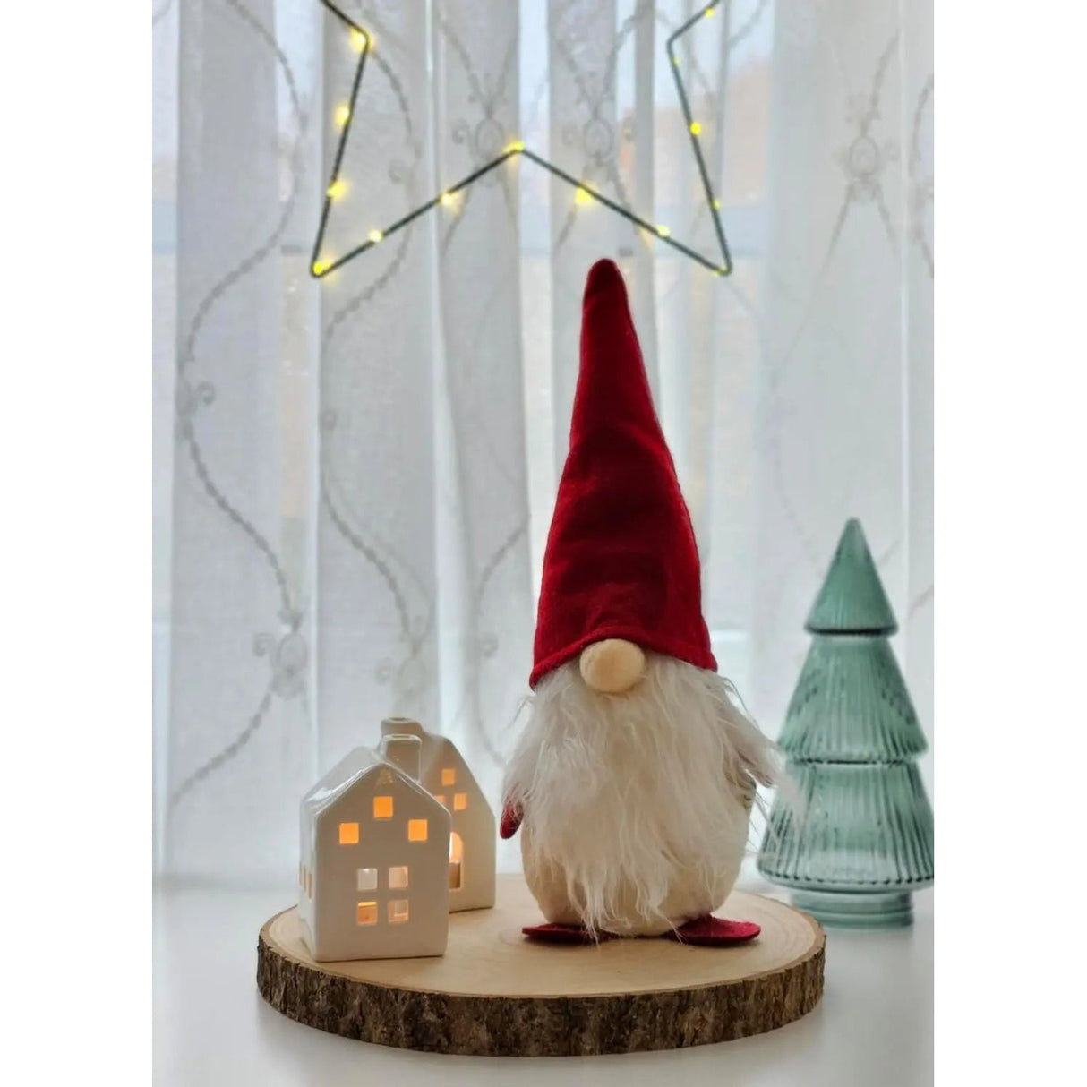 2x gnome felt Christmas gnome Christmas decoration doorstop Santa Claus 30 cm
