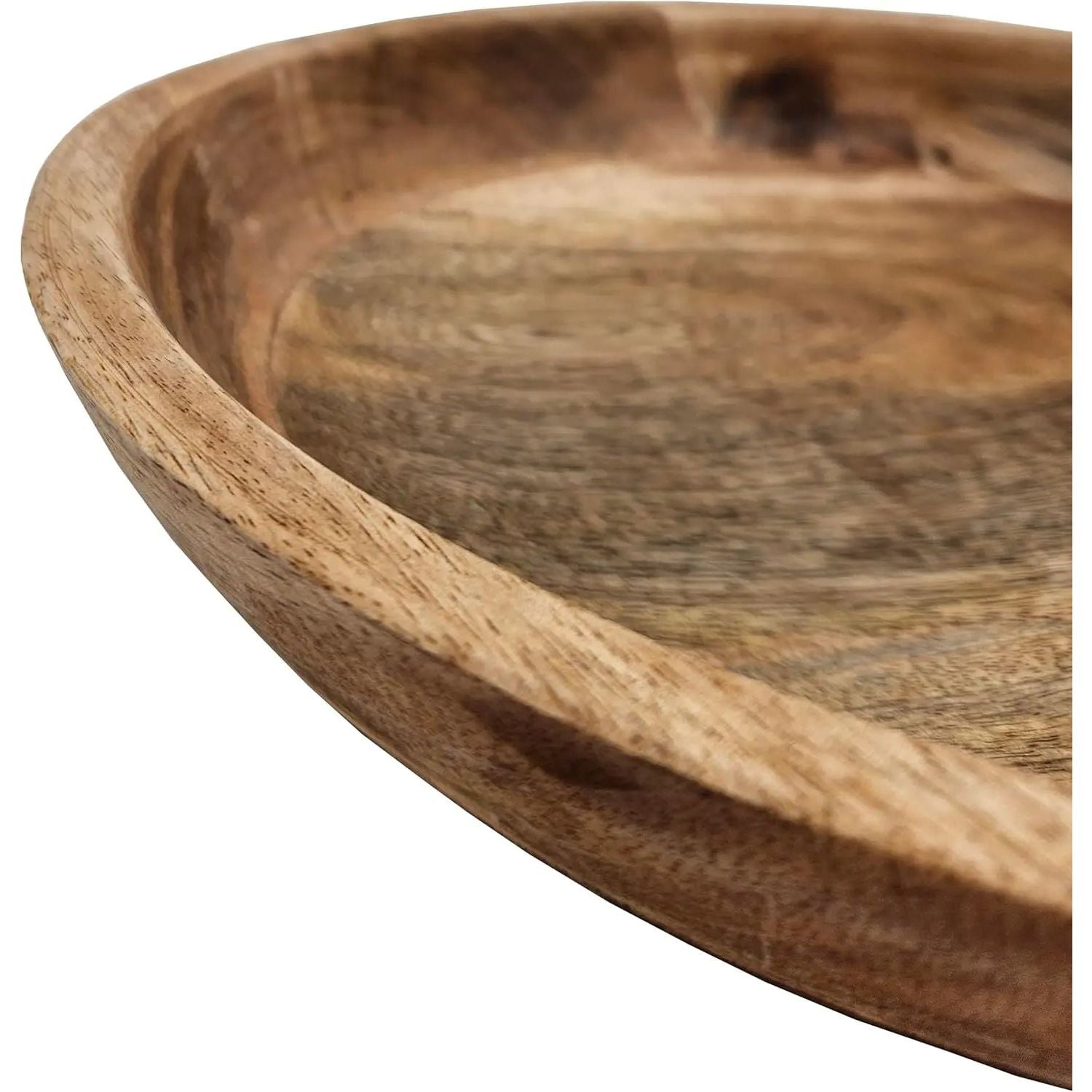 Wooden bowl mango wood decorative bowl round bowl for food natural brown Ø 30 cm
