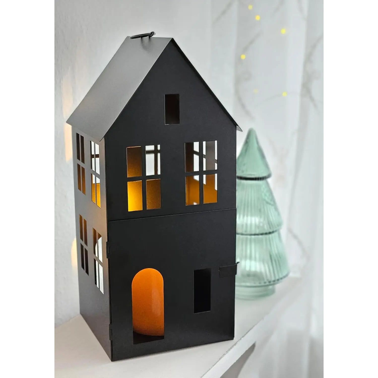 House metal black decoration myposten 3 set lanterns wind light