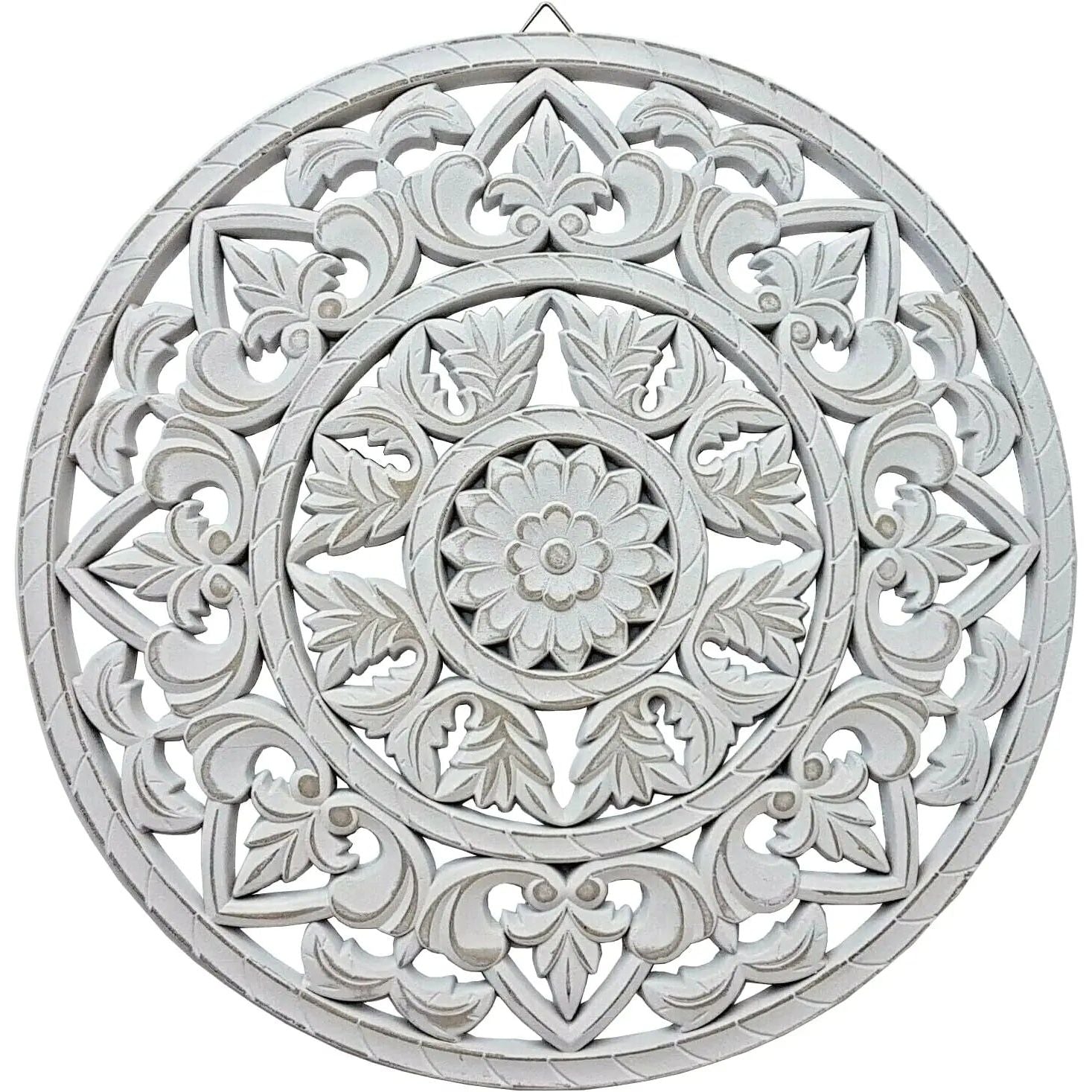 Wooden picture wall mural wood white ornament wall ornament wall decoration 35 cm shabby